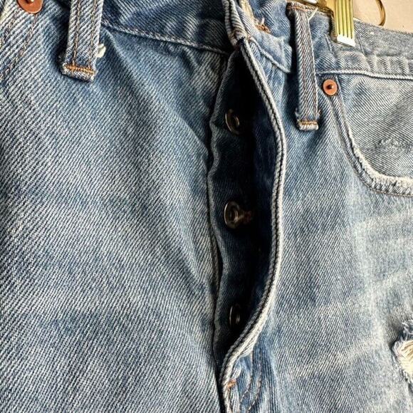 Madewell Relaxed Denim Shorts Button Fly Women's 28‎ Blue Distressed - Picture 3 of 7